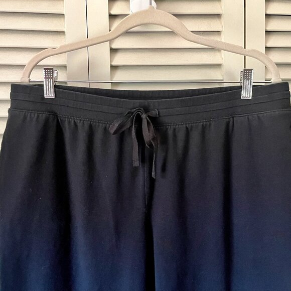 Karen Scott Sport * Capris * Sz 0X (14W) * Black * Cotton/Spandex * Drawstring - Picture 2 of 4